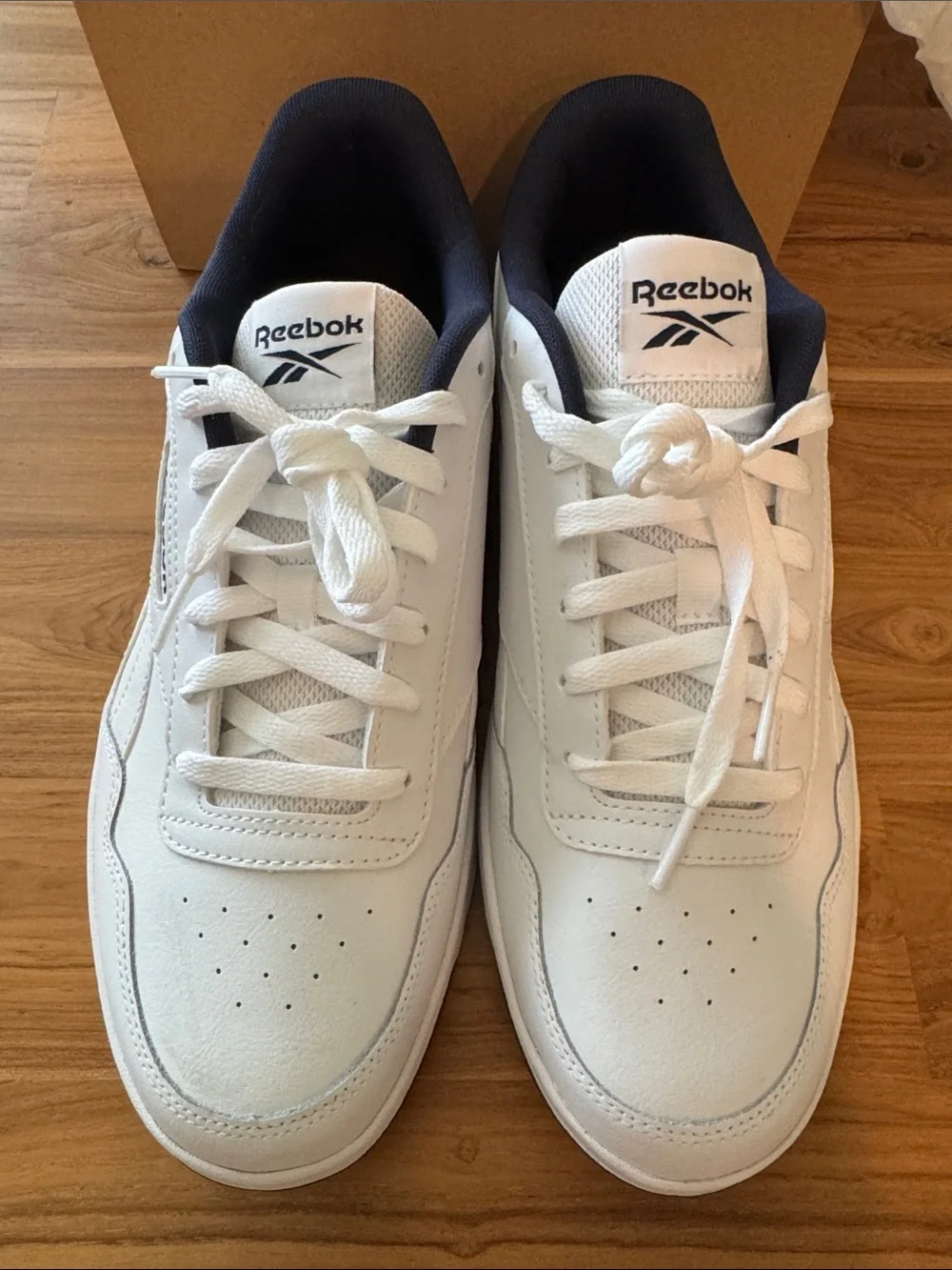 Reebok Court Advance Men's White Sneakers with Navy Trim